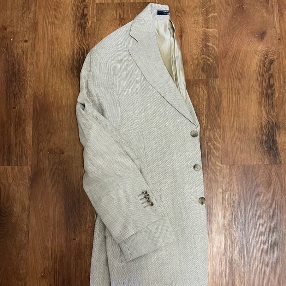 Men’s beige wool and linen wool Jacket - Picture 1 of 4